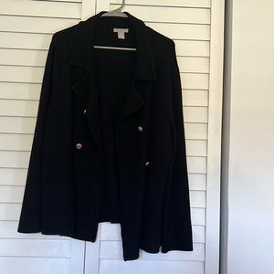 Double breasted knit coat with lapels